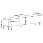 Έπιπλο τηλεόρασης Artemis ανθρακί 180x37x45cm ed13360 - Image 2