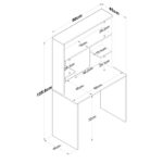 Γραφείο βιβλιοθήκη Aula ανθρακί καρυδί χρώμα μελαμίνη 90x45x155 6cm ed13371 - Image 2