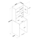 Ραφιέρα πλυντηρίου Kid καρυδί ανθρακί μελαμίνη 65x60x183 6εκ ed13373 - Image 2