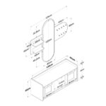 Έπιπλο εισόδου Verde άσπρο μαύρο μάρμαρο μελαμίνη καθρέπτης 120x40x45εκ ed13376 - Image 2