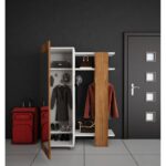 Έπιπλο εισ΄οδου Antre άσπρο καρυδί μελαμίνη 105x47 2x185εκ ed1337 - Image 4