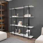 Βιβλιοθήκη Moss άσπρο μαύρο μελαμίνη 160x29 6x180εκ ed13406 - Image 5