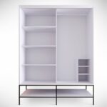 Ντουλάπα Martin συρόμενη άσπρη μελαμίνη 150x57x200cm ed1348 - Image 5