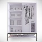 Ντουλάπα Martin συρόμενη άσπρη μελαμίνη 150x57x200cm ed1348 - Image 4