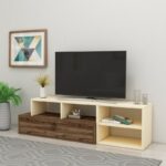 Έπιπλο τηλεόρασης Dora καρυδί μπεζ 120x57 1x58cm ed13530 - Image 3