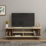 Έπιπλο tv Best μαύρο καρυδί χρώμα μελαμίνη 120x30x33cm ed13540