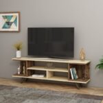 Έπιπλο tv Best μαύρο καρυδί χρώμα μελαμίνη 120x30x33cm ed13540 - Image 5