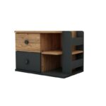 Κομοδίνο Valerin Atlantic Pine Ανθρακί 44 6x40 3x65cm ed13553 - Image 3