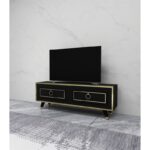 Έπιπλο tv Sonia μαύρο χρυσό χρώμα μελαμίνη 120x45x29 6cm ed13571 - Image 4