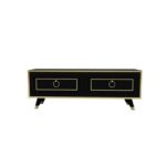 Έπιπλο tv Sonia μαύρο χρυσό χρώμα μελαμίνη 120x45x29 6cm ed13571 - Image 3
