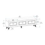 Έπιπλο tv Sonia μαύρο χρυσό χρώμα μελαμίνη 150x44 6x29 6cm ed13629 - Image 3