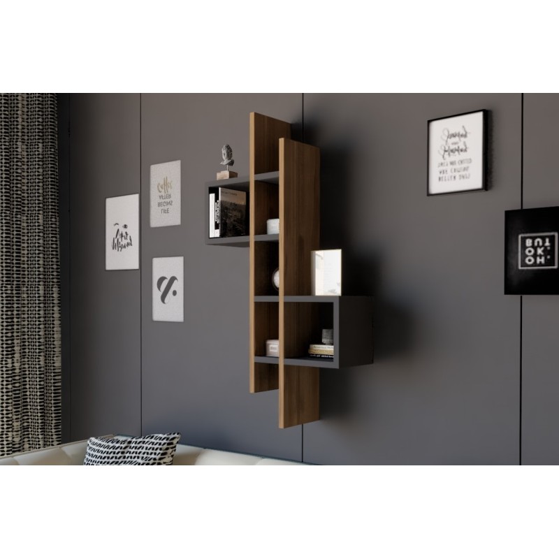 1365_0-800x800 Ραφιέρα Emse δρυς ανθρακί μελαμίνη 53 8x19 6x108εκ ed1365 - Image 1