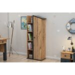 Βιβλιοθήκη Valerin Atlantic Pine ανθρακί μελαμίνη 60x35 3x161 8εκ ed13663