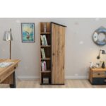 Βιβλιοθήκη Valerin Atlantic Pine ανθρακί μελαμίνη 60x35 3x161 8εκ ed13663 - Image 3