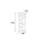 Βιβλιοθήκη Valerin Atlantic Pine ανθρακί μελαμίνη 60x35 3x161 8εκ ed13663 - Image 2