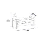 Κρεβάτι Valerin Atlantic Pine ανθρακί μελαμίνη 133 7x109x199 6cm ed13686 - Image 2