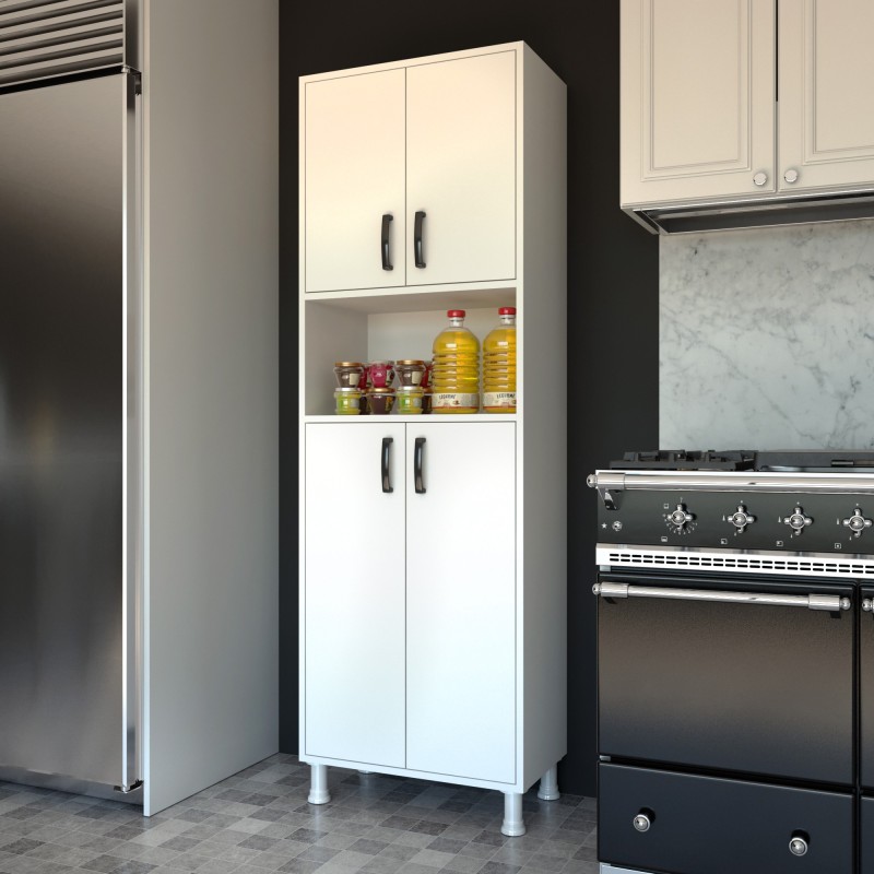 1368_0-800x800 Ντουλάπι Seven άσπρο μελαμίνη 62 6x35 8x191εκ ed1368 - Image 1