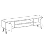 Έπιπλο τηλεόρασης Fioritura λευκό μελαμίνης 160x37 4x47cm ed1369 - Image 3