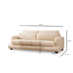 Καναπές τριθέσιος River μπεζ 230x105x90cm ed13760 - Image 2