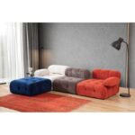 Γωνιακός καναπές Doblo με Pouffe Multicolor 315x210cm ed13772 - Image 3