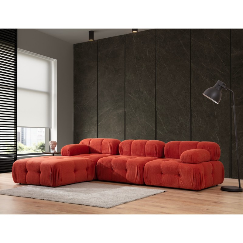 13773_0-800x800 Γωνιακός καναπές Doblo με Pouffe κόκκινο 315x210cm ed13773 - Image 1