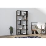 Βιβλιοθήκη Jordan ανθρακί μελαμίνη 70x22x161 8εκ ed13795