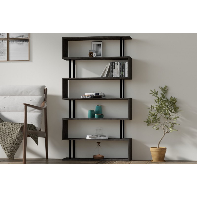 13799_0-800x800 Βιβλιοθήκη Hector ανθρακί μελαμίνη 90x22x162 6εκ ed13799 - Image 1