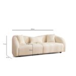 Καναπές τριθέσιος Venezia κρεμ ύφασμα 236x91x76cm ed1380 - Image 2