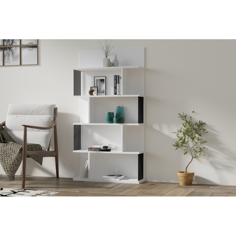 13810_0-800x800 Βιβλιοθήκη Alex άσπρο χρώμα μελαμίνη 80x21 8x160cm ed13810 - Image 1