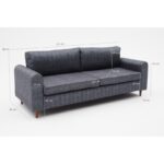 Καναπές τριθέσιος Salo ανθρακί 211x83x86cm ed13815 - Image 2