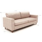 Καναπές τριθέσιος Step κρεμ 211x83x86cm ed13818 - Image 2