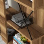 Βιβλιοθήκη Extra καρυδί μελαμίνη 90x22x167 3εκ ed1381 - Image 3