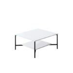 Τραπεζάκι σαλονιού Bicolore λευκό μαύρο 80x40cm ed13822 - Image 3