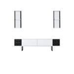 Έπιπλο tv Tricolore μαύρο άσπρο χρώμα μελαμίνη 180x30x48cm ed13829 - Image 4