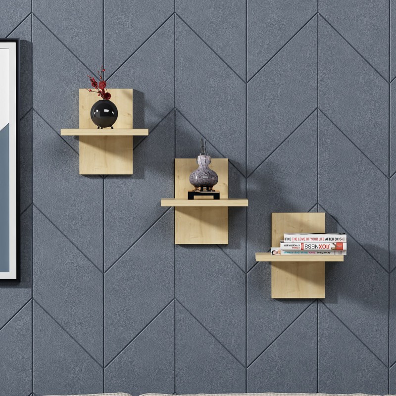 13870_0-800x800 Ράφι τοίχου Quincy Oak μελαμίνη 25 4x17 6cm ed13870 - Image 1