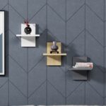 Ράφι τοίχου Quincy άσπρη ανθρακί Oak μελαμίνη 25 4x17 6cm ed13871