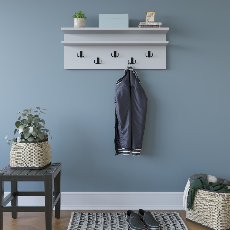 13896_0-800x800 Κρεμάστρα ραφιέρα άσπρη 90x31 4x19 6cm ed13896 - Image 1