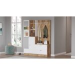 Έπιπλο εισόδου Dof atlantic pine άσπρο μελαμίνη 140x36 8x181 8εκ ed138 - Image 5