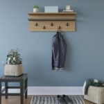 Κρεμάστρα ραφιέρα ανθρακί oak 90x31 4x19 6cm ed13901