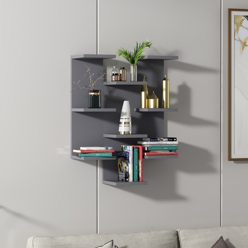 13909_0-800x800 Ραφιέρα Texas ανθρακί μελαμίνη 58 8x21 4x74 1εκ ed13909 - Image 1