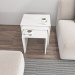 Τραπέζι σαλονιού Nora άσπρο χρώμα 48 6x35x45cm ed13911