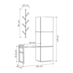 Έπιπλο εισόδου Mello άσπρο ανθρακί μελαμίνη μεταλλικά πόδια 109x39x149εκ ed1391 - Image 2