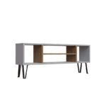 Έπιπλο τηλεόρασης Garvin λευκό oak 120x25x46 6cm ed13922 - Image 2