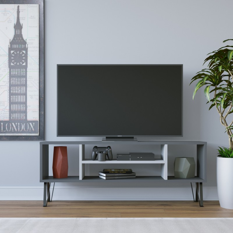 13925_0-800x800 Έπιπλο τηλεόρασης Garvin ανθρακί λευκό 120x25x46 6cm ed13925 - Image 1