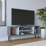 Έπιπλο τηλεόρασης Garvin ανθρακί λευκό 120x25x46 6cm ed13925 - Image 3