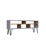 Έπιπλο τηλεόρασης Ebuda λευκό Oak 120x25x46 6cm ed13931 - Image 2