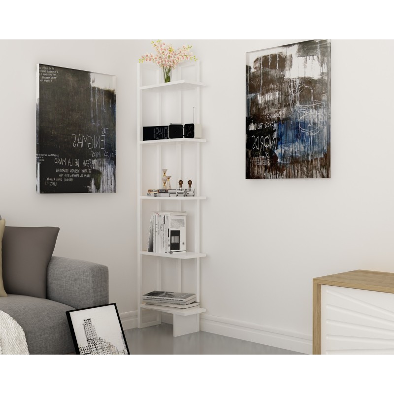 1394_0-800x800 Βιβλιοθήκη Alice άσπρο μελαμίνη μεταλλικός σκελετός 45x22x180εκ ed1394 - Image 1