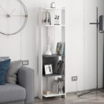 Βιβλιοθήκη Abis Narrow άσπρη ανθρακί μελαμίνη 43 6x26 8x165cm ed13950