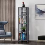 Βιβλιοθήκη Paxton ανθρακί μελαμίνη 43 4x31 5x160εκ ed13956