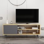 Έπιπλο τηλεόρασης Arven oak ανθρακί 120x35x48 1cm ed13964 - Image 3